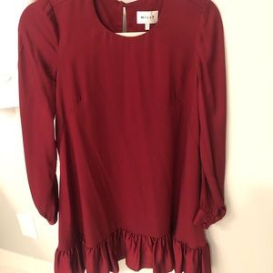 Milly dress - long sleeve, maroon